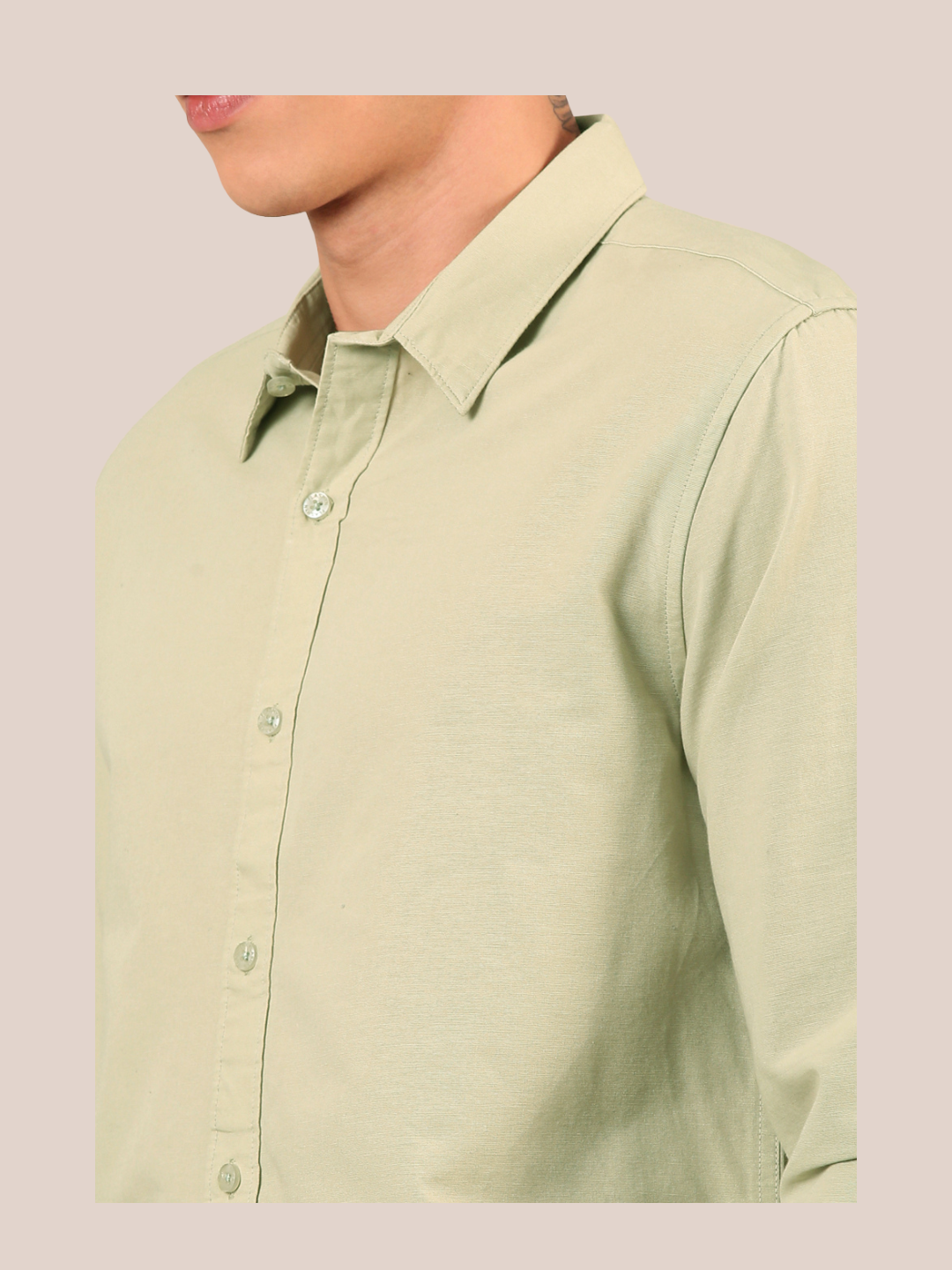 Cotton Jute Shirt: Sage Green