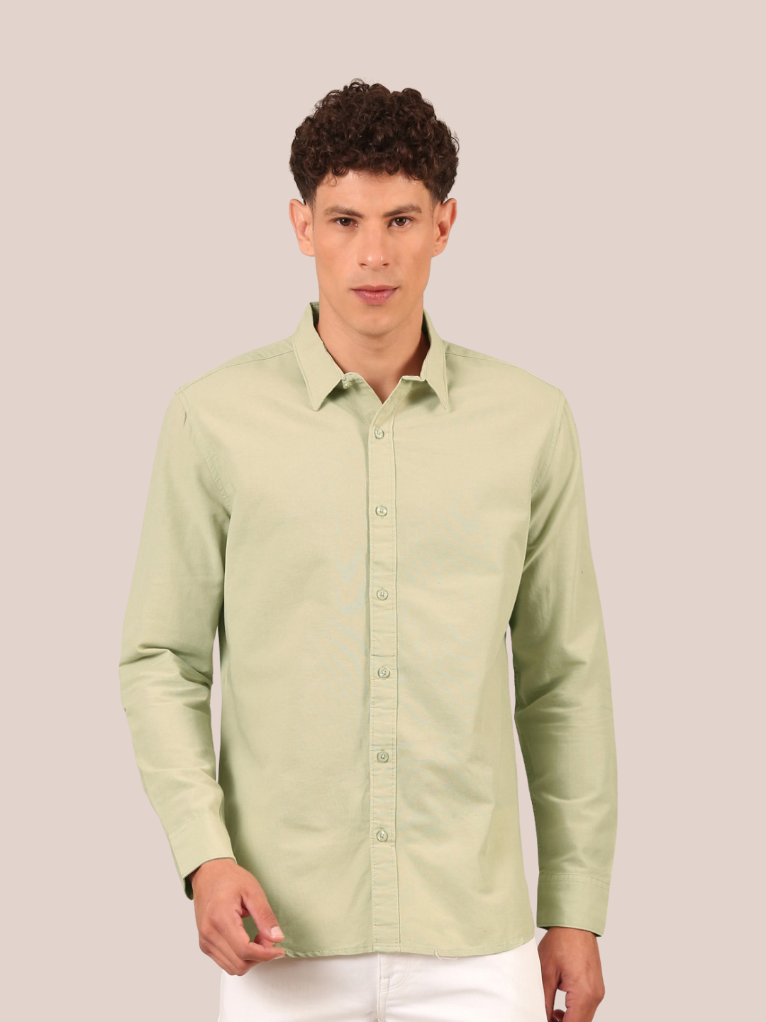 Cotton Jute Shirt: Sage Green