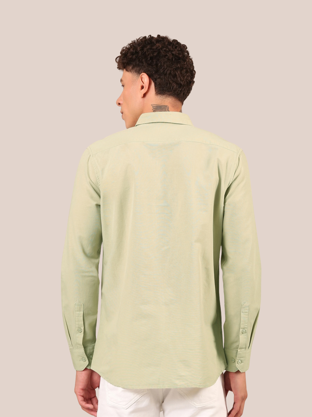 Cotton Jute Shirt: Sage Green