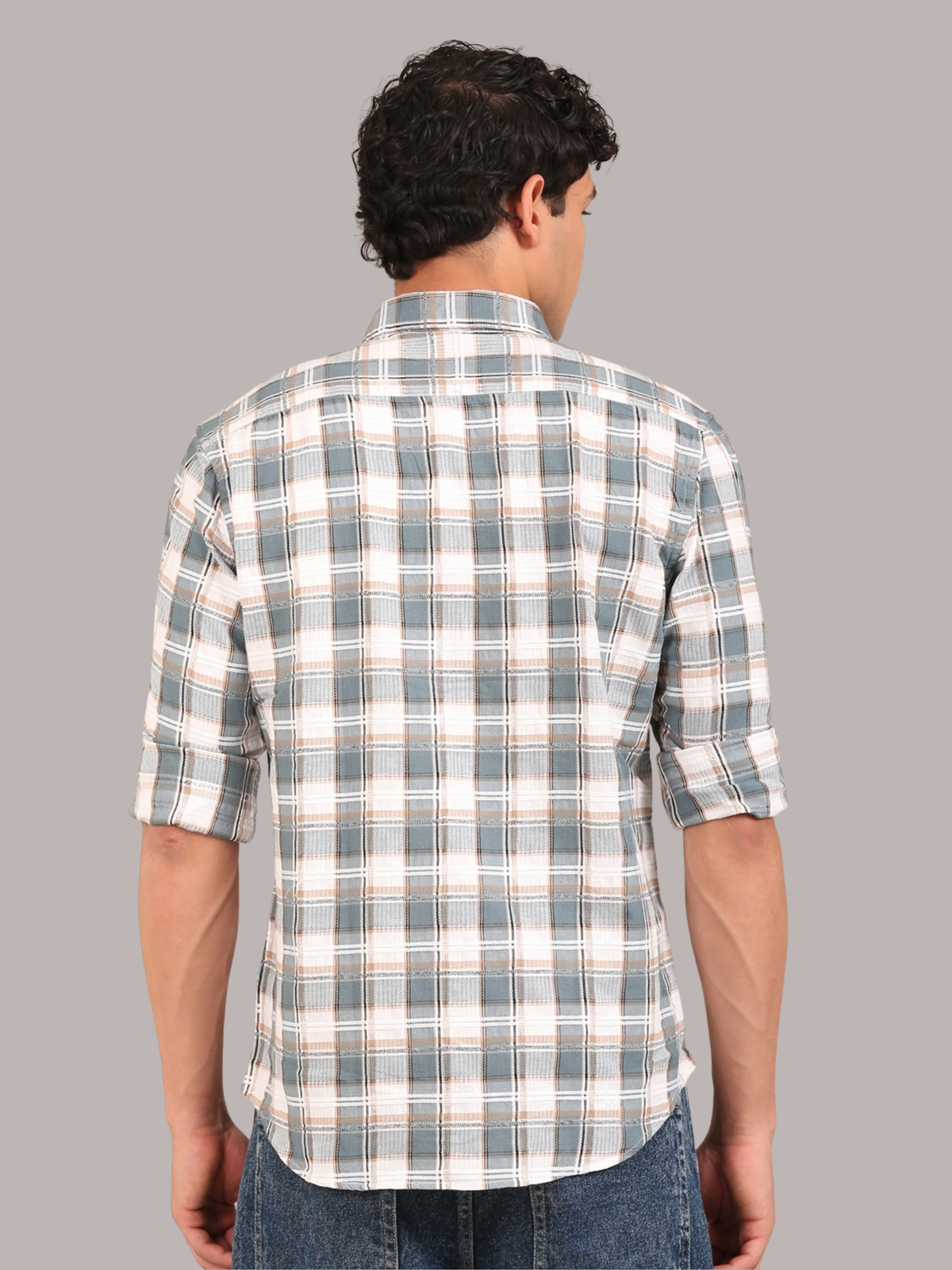 Cotton Dobby Shirt: Teal Blue