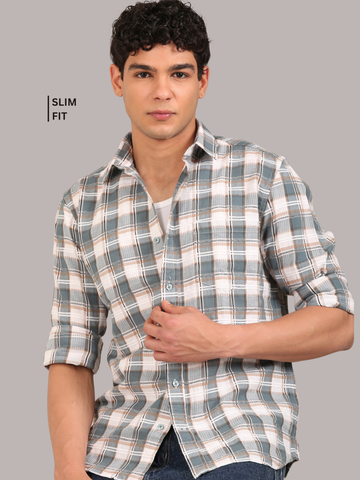 Cotton Dobby Shirt: Teal Blue