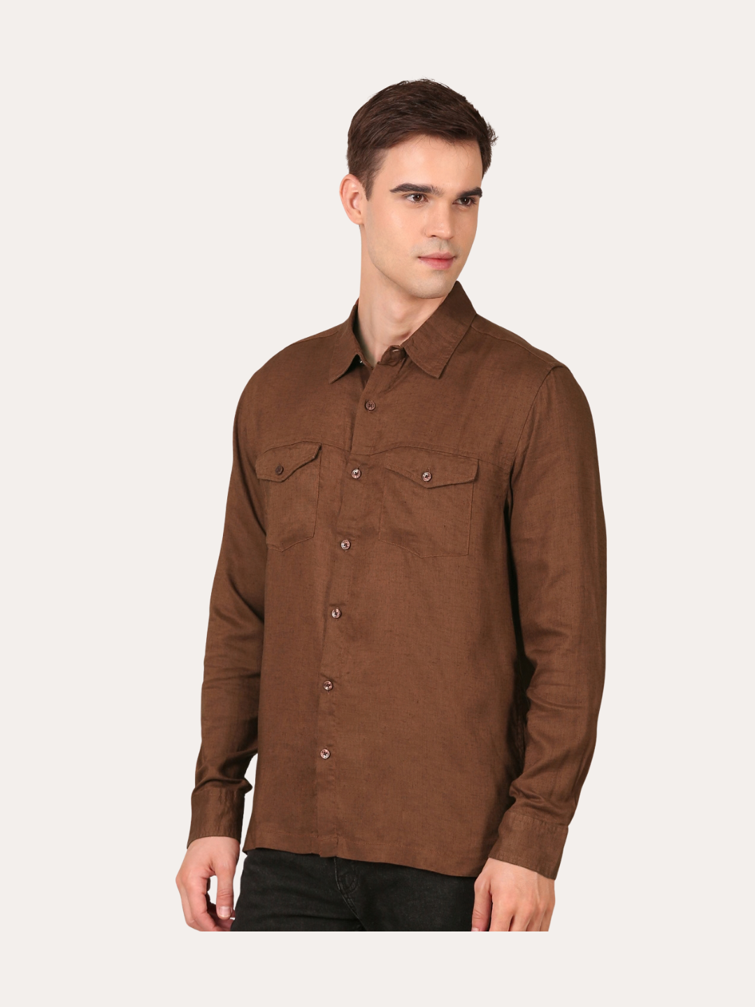 Cotton Linen : Walnut Brown