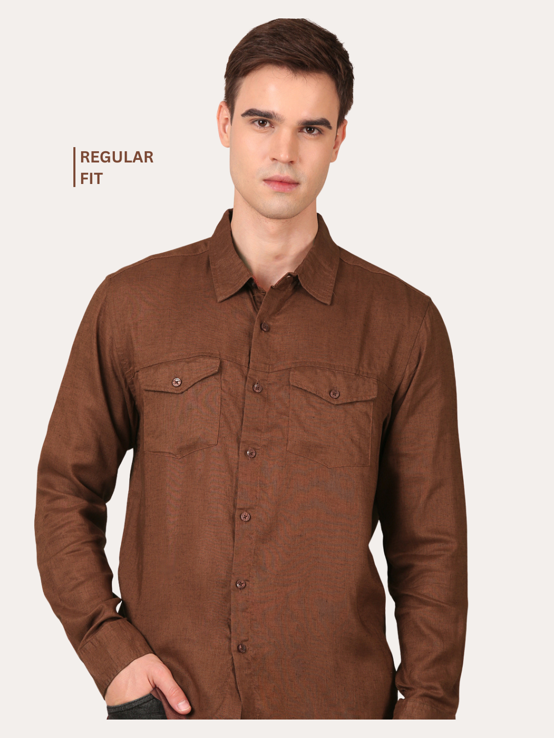 Cotton Linen : Walnut Brown