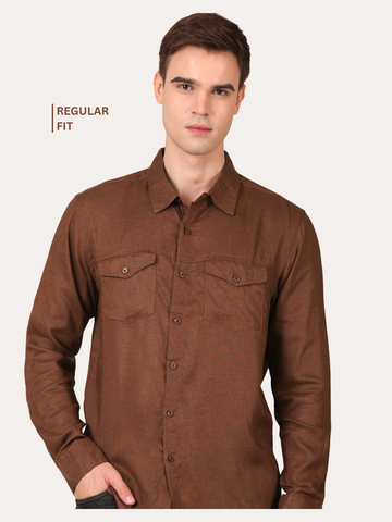 Cotton Linen : Walnut Brown