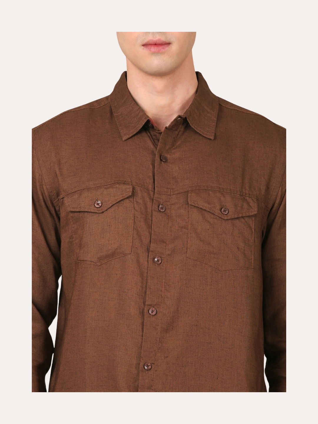 Cotton Linen : Walnut Brown