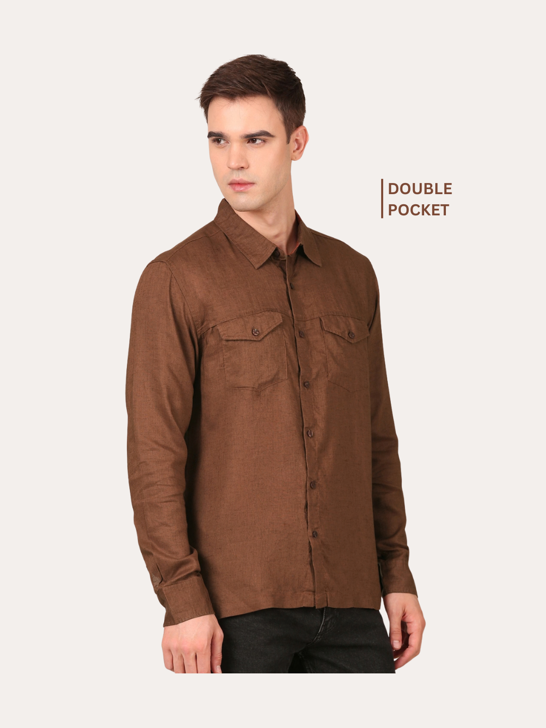 Cotton Linen : Walnut Brown