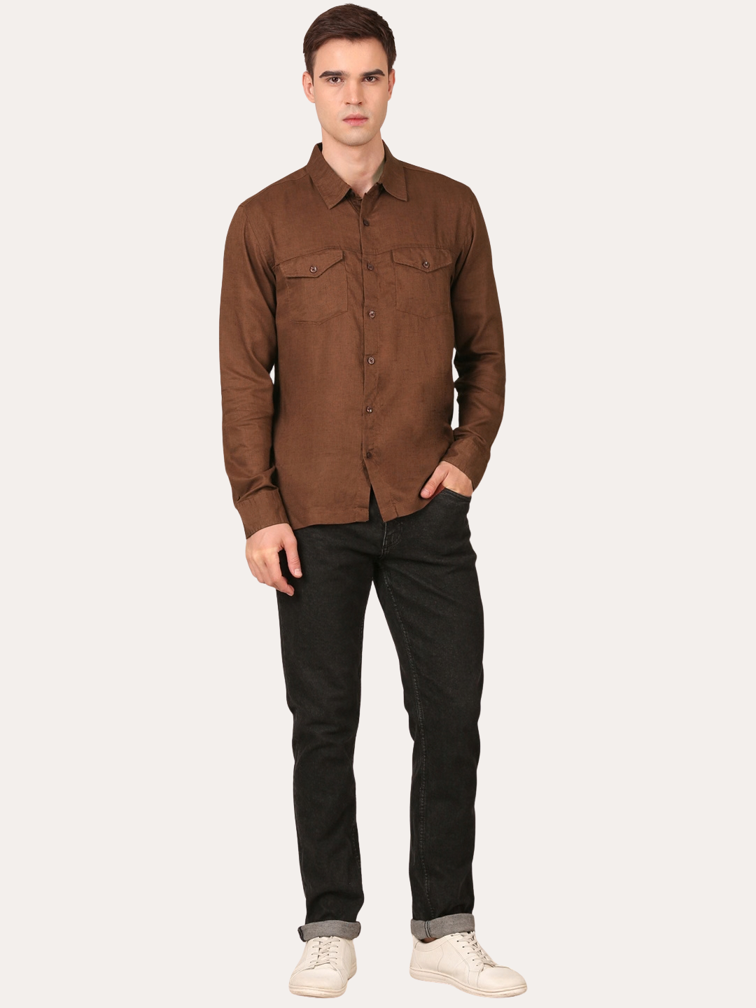 Cotton Linen : Walnut Brown