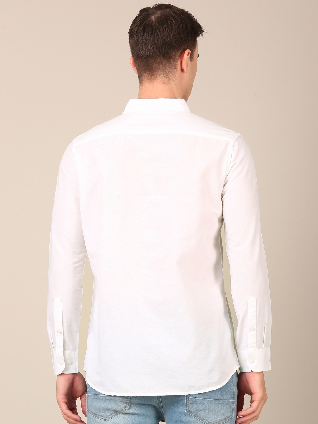 Cotton Jute Shirt: White