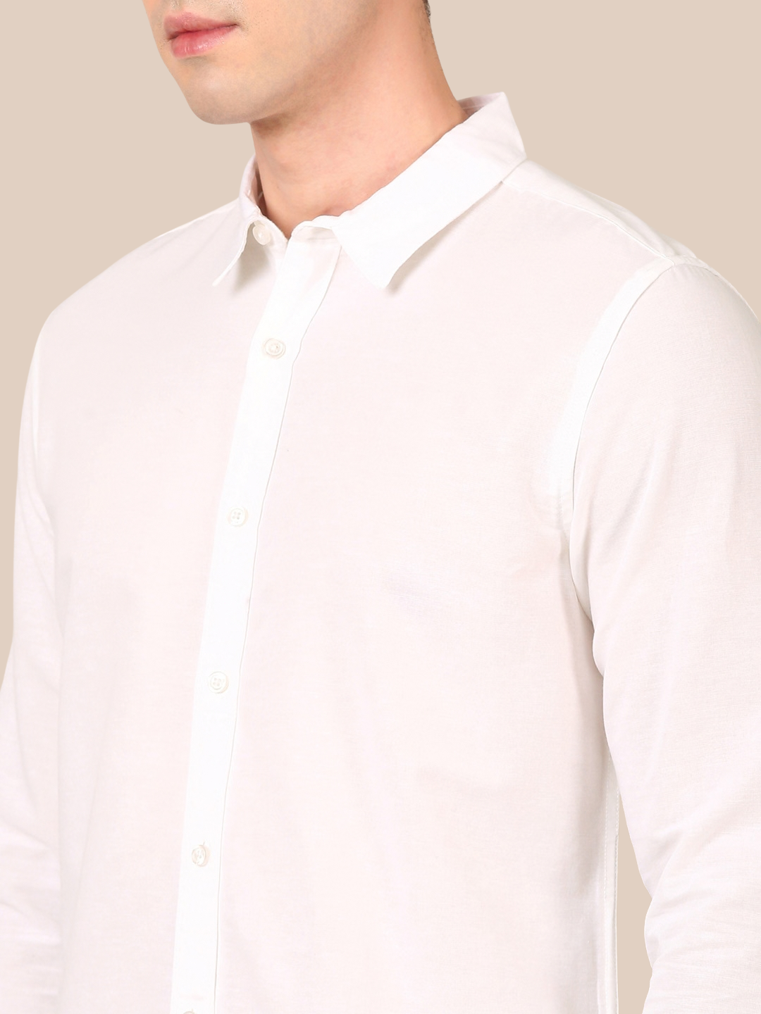 Cotton Jute Shirt: White