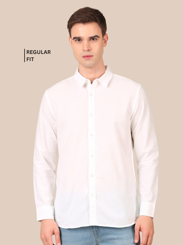 Cotton Jute Shirt: White