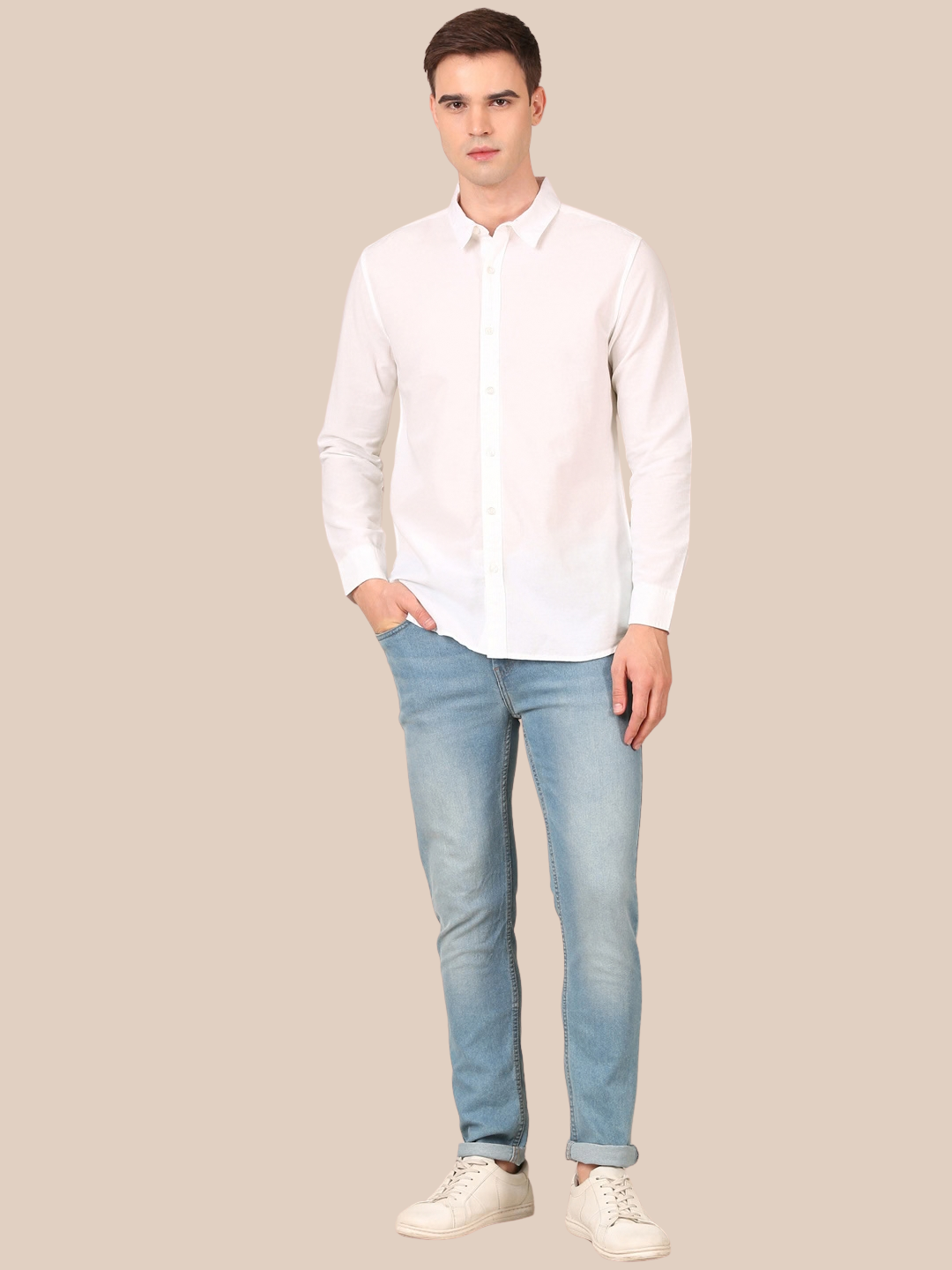 Cotton Jute Shirt: White