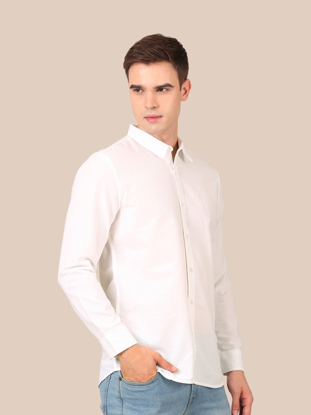 Cotton Jute Shirt: White