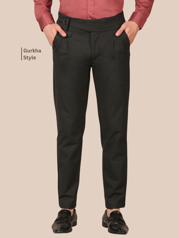 Cotton Gurkha Pant: Black