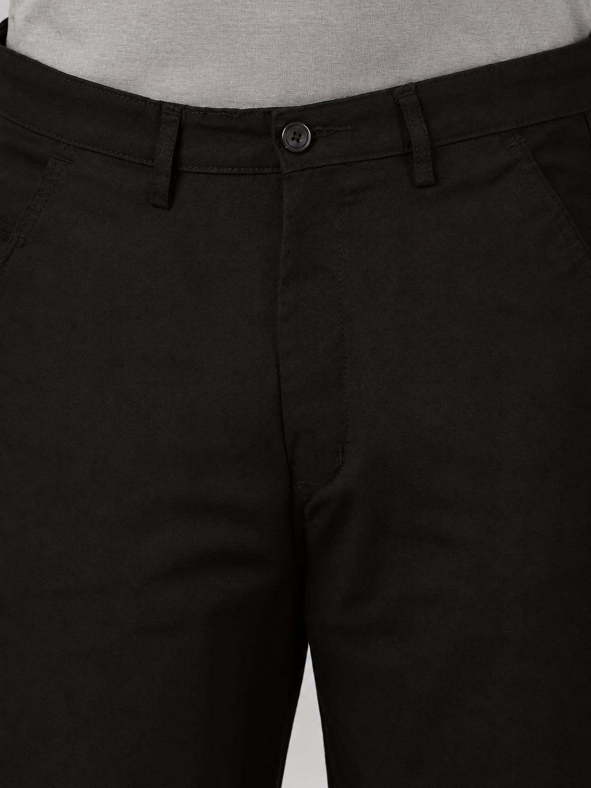 Linen Blend Baggy Pant: Black