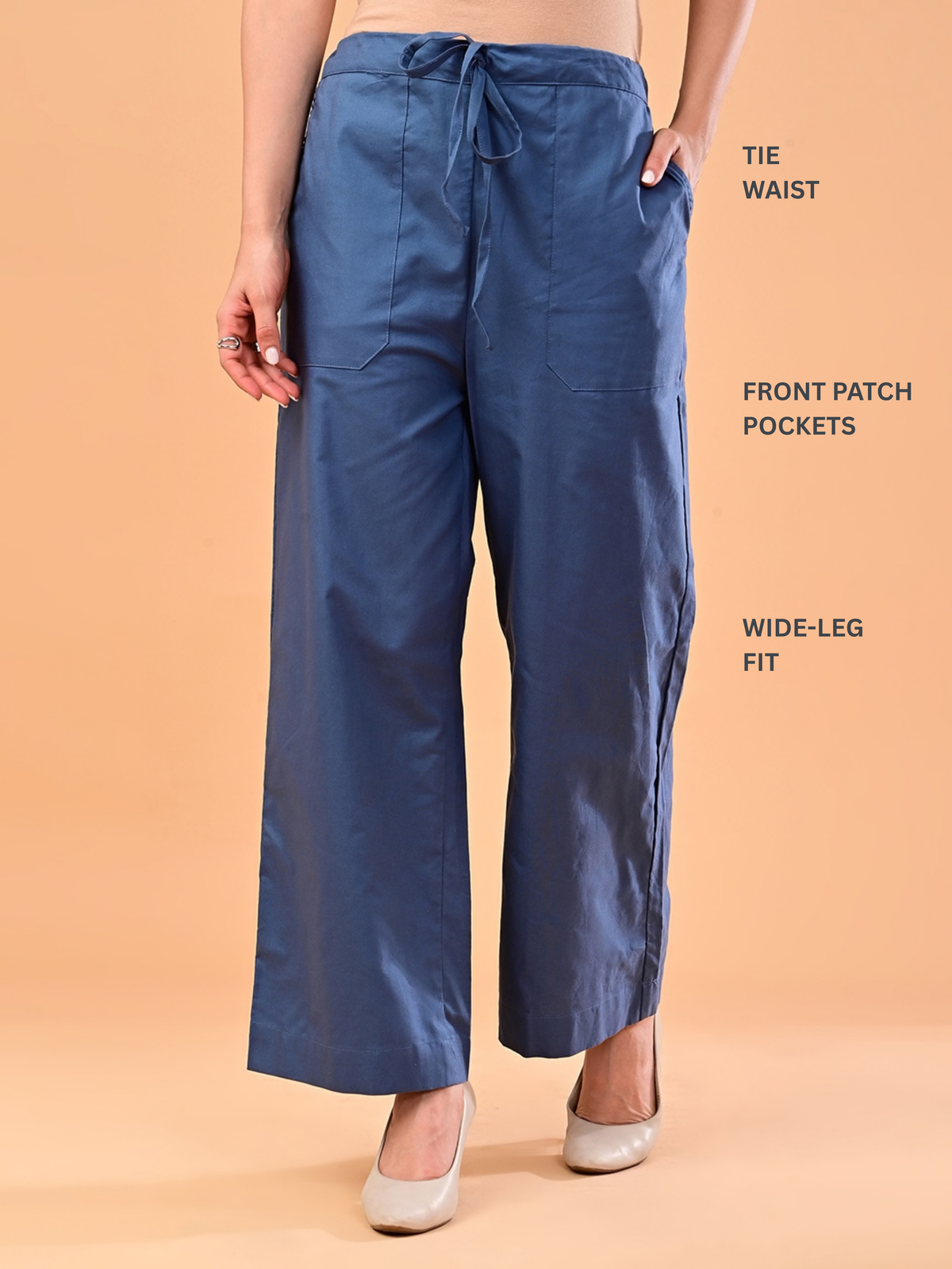 Women’s Steel Blue Square-Neck Co-ord Set