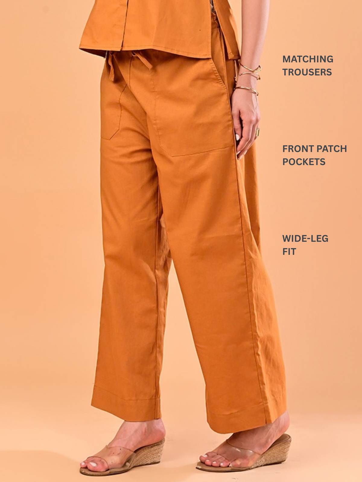 Women’s Burnt Orange Square-Neck Co-ord Set