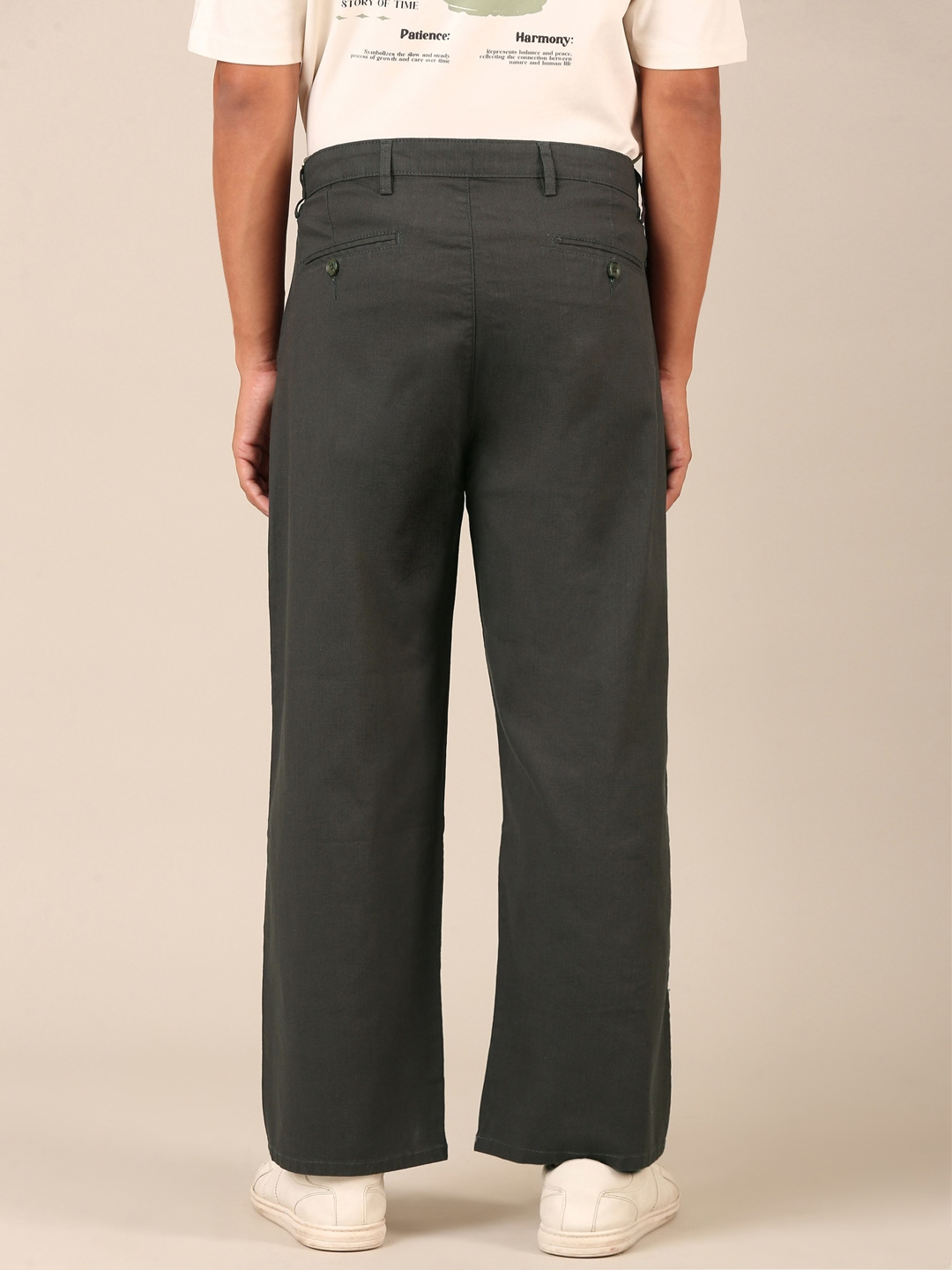 Linen Blend Baggy Pant: Dark Grey