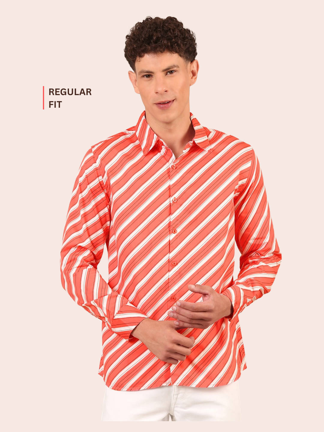 Cotton Shirt : Coral Red