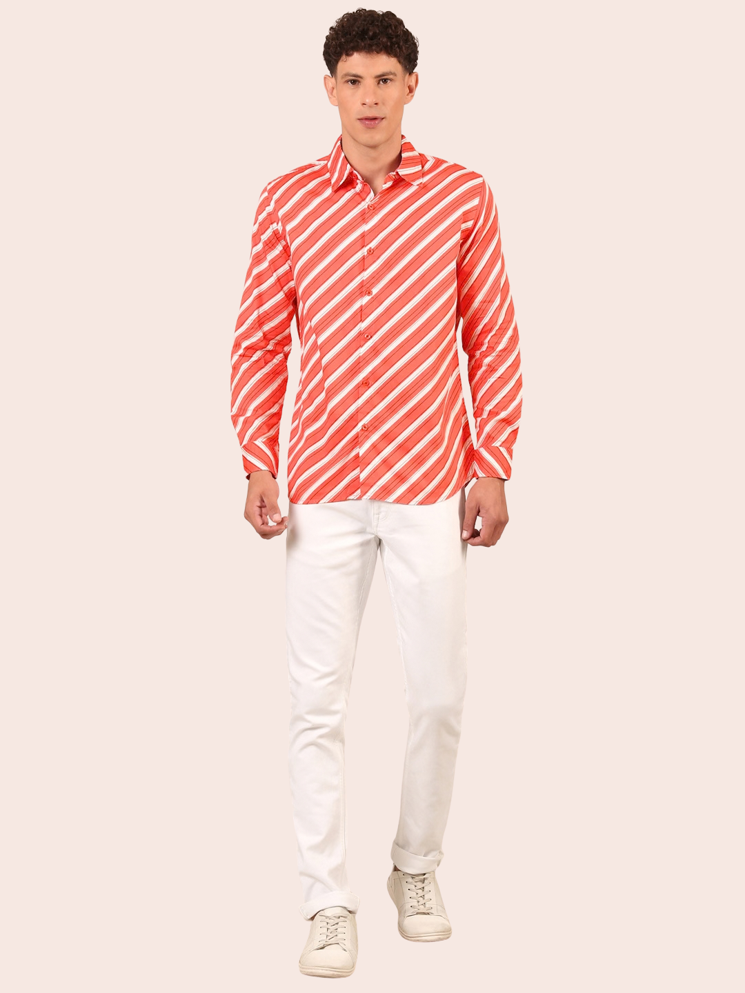 Cotton Shirt : Coral Red