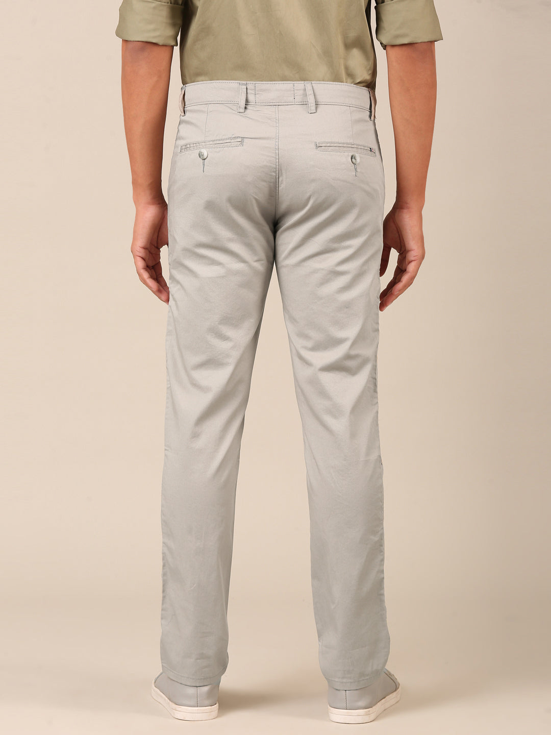 Cotton Slim Fit Pant: Stone Grey