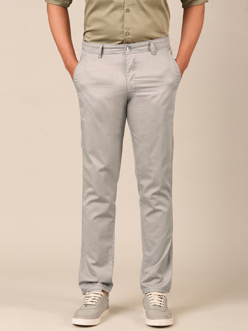 Cotton Slim Fit Pant: Stone Grey