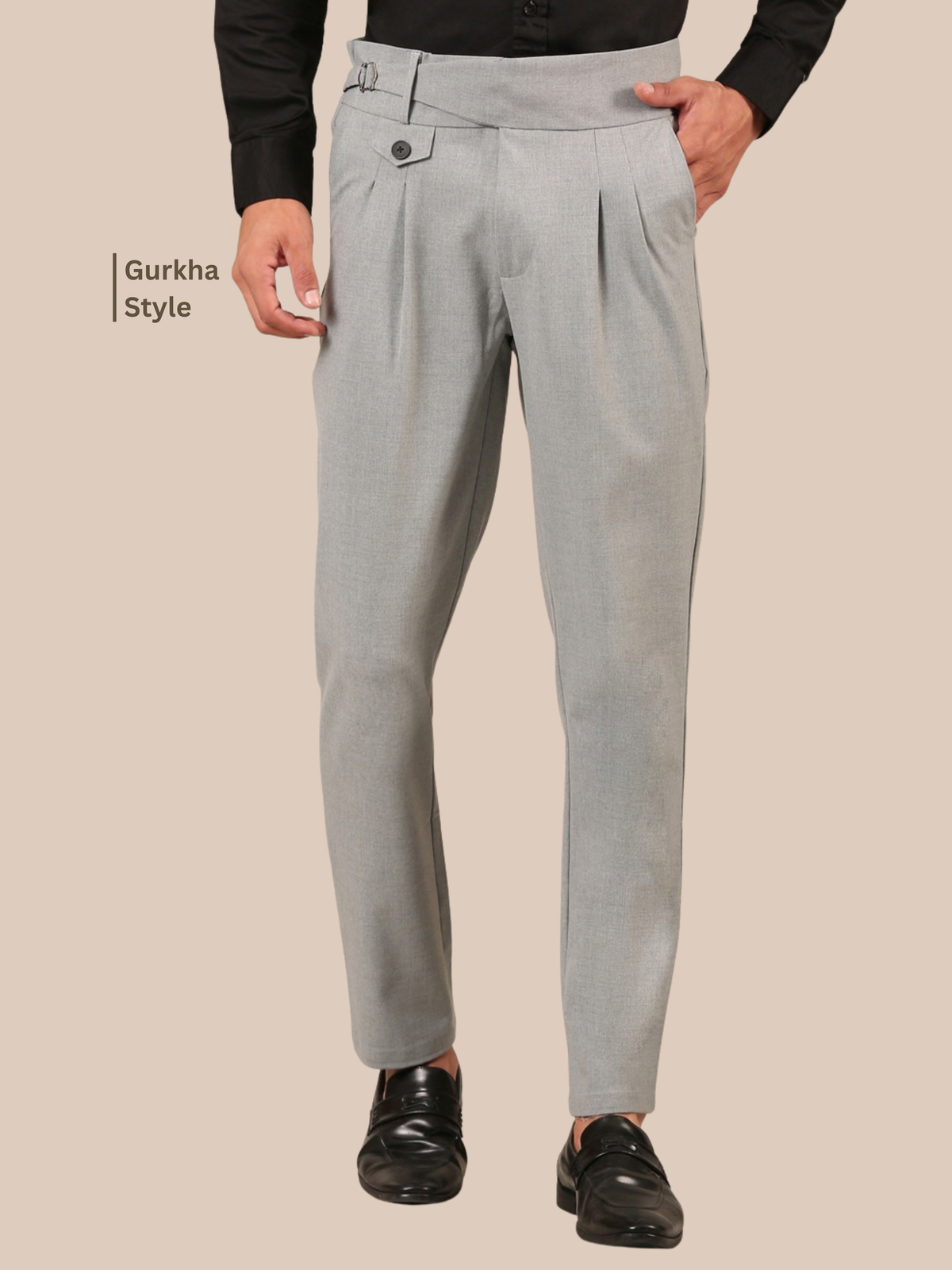 Cotton Gurkha Pant: Light Grey