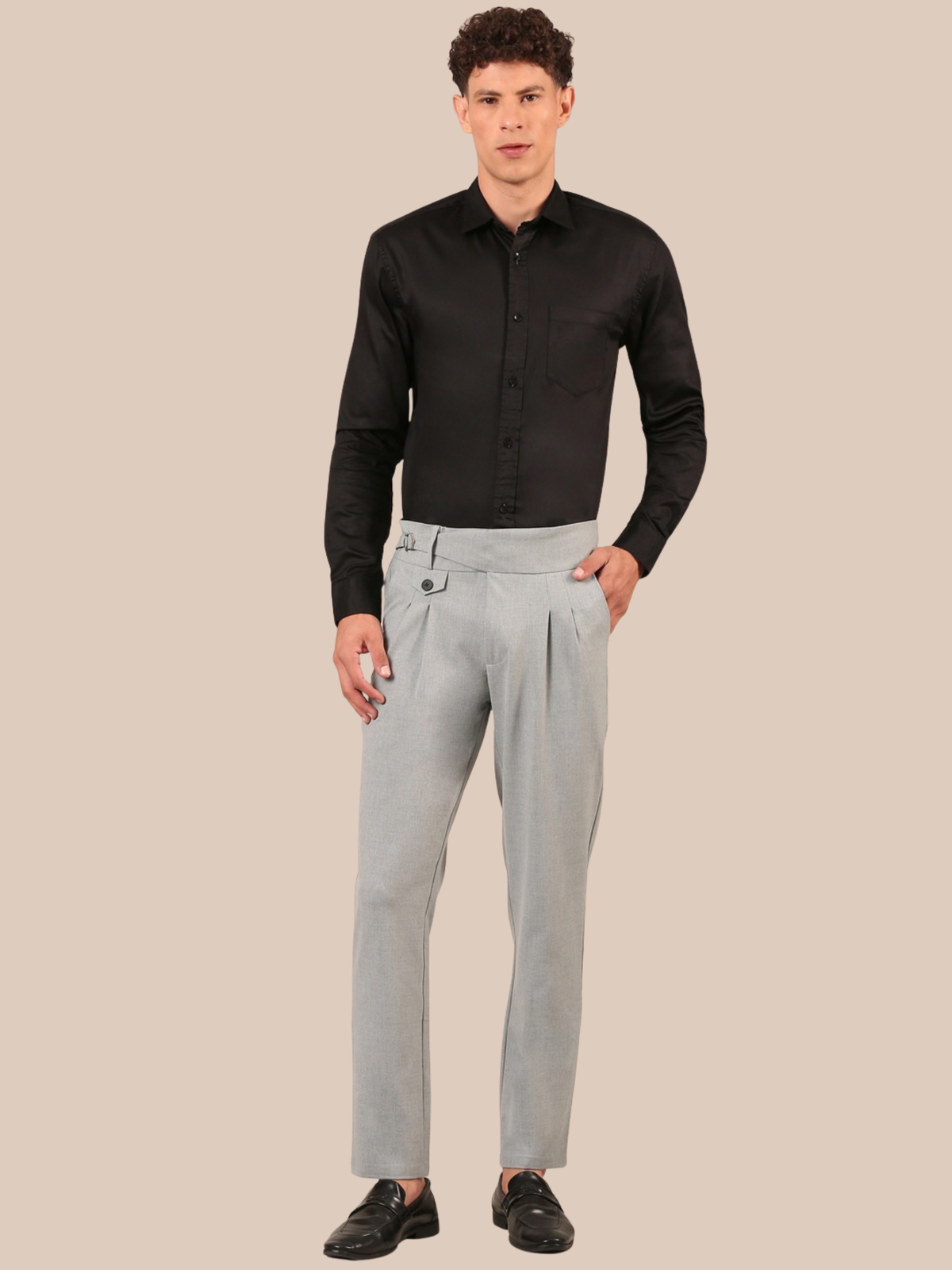 Cotton Gurkha Pant: Light Grey