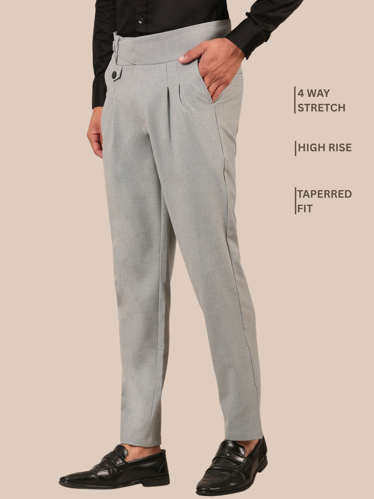 Cotton Gurkha Pant: Light Grey
