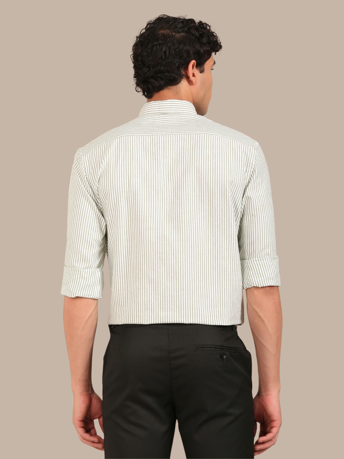 Cotton Stripes Shirt: Mint Green