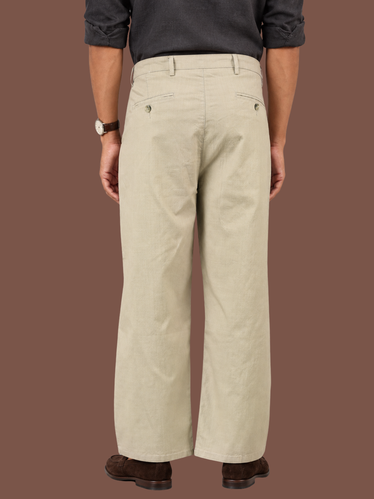 Linen Blend Baggy Pant: Sage Green