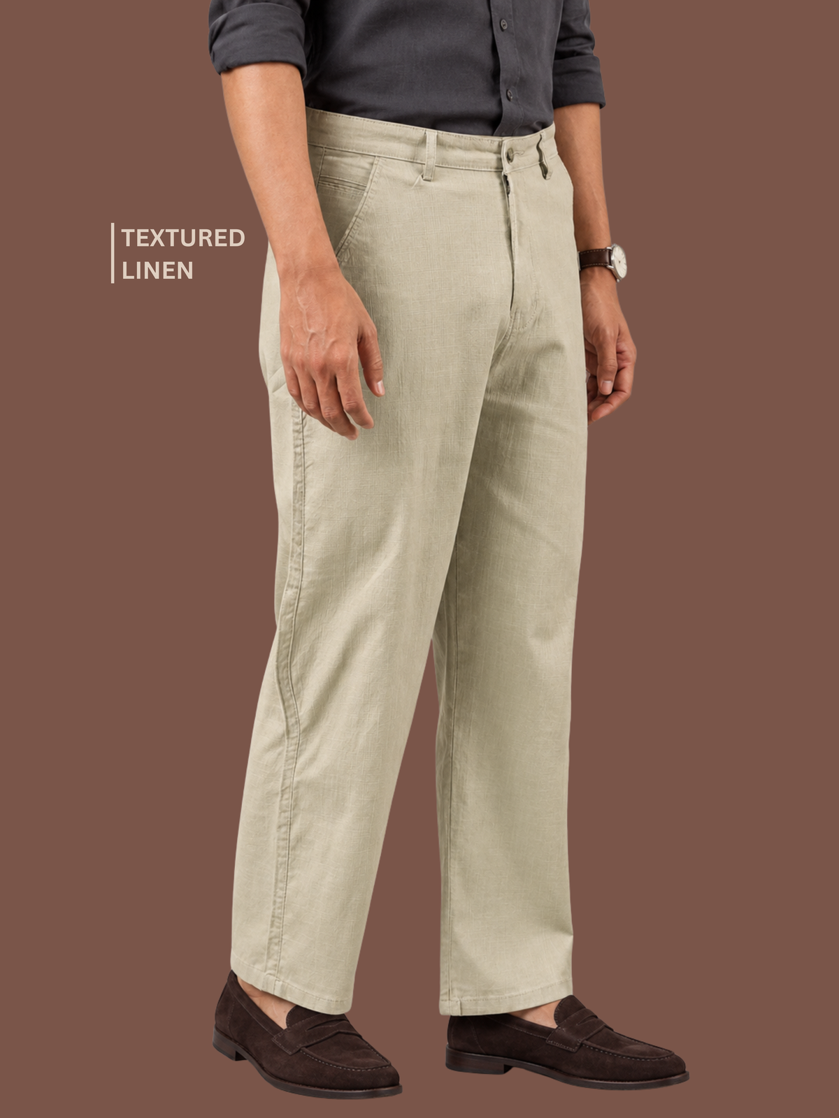 Linen Blend Baggy Pant: Sage Green