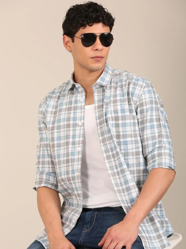 slim shirts for men blue