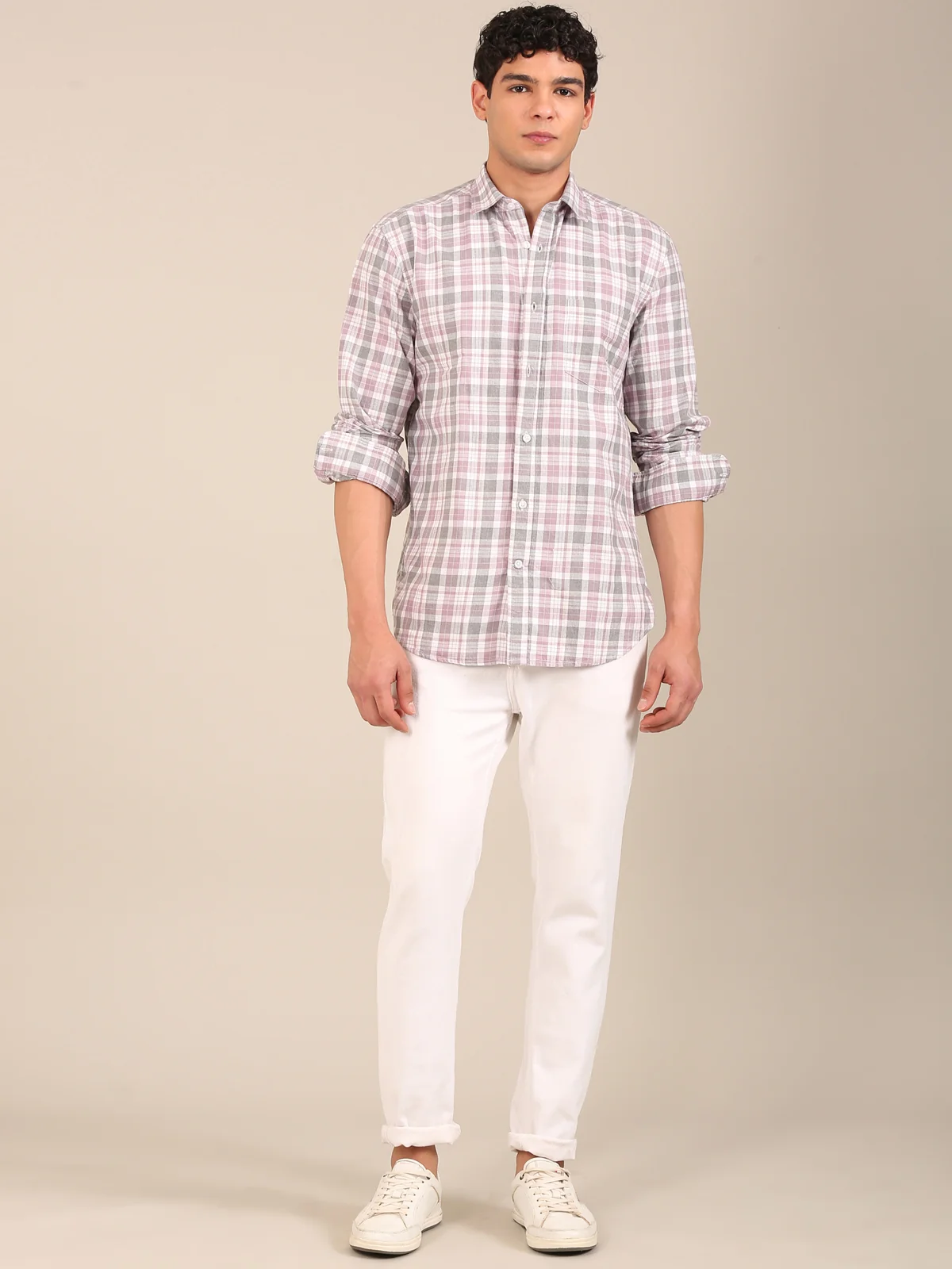Dusty Rose Slim Fit Shirt for men Flashyn