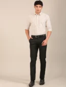 slim fit stripe shirt for men Tan Flashyn