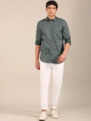 slim fit floral shirt for men