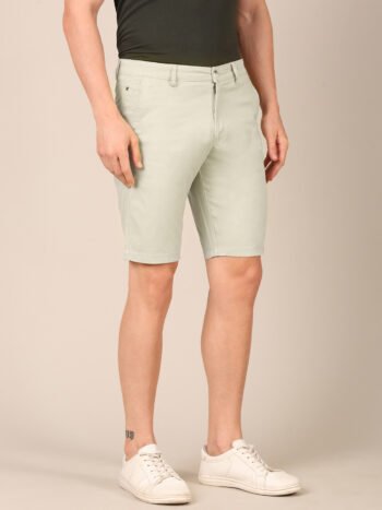 Model wearing Ivory Stone Smart Fit shorts for men side1